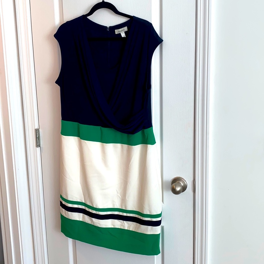 Dressbarn | Green and Navy Dress